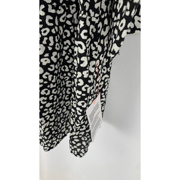 ASOS Maternity Mono Animal Print Long Sleeve Tiered Mini Dress Size 10 Black - Picture 6 of 9